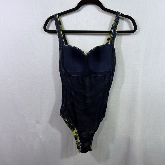NipTuck Navy Lemon Citrus Built-in Padded Bra One-Piece Swimsuit Size 6 Slimming - Picture 10 of 13